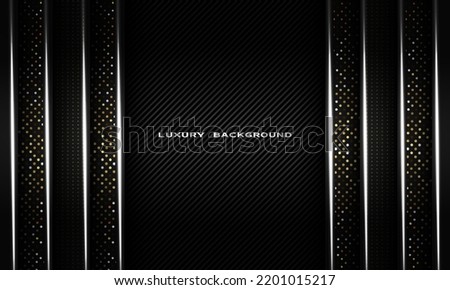 luxury black abstract backgroud2, with creative geometric shape line and gold silver sparkling