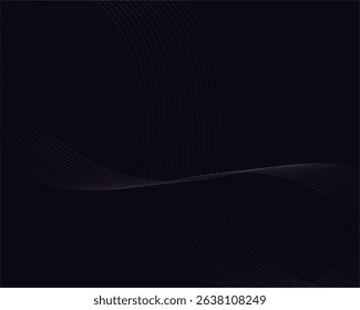 Luxury Black abstract background design. Modern wavy line pattern in golden colors. Premium stripe texture for banner, business background wallpaper.3d geometric Dark horizontal vector template, eps10