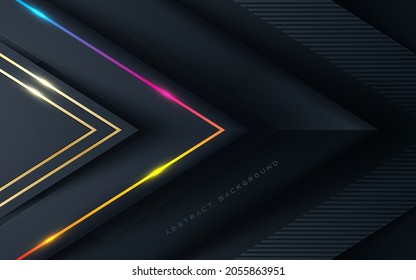 fondo de dimensión abstracta de color negro de lujo con luz de color