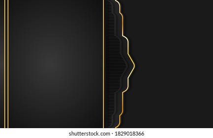 Luxury black background with 3d paper texture design. can be used for banner, background, wallpaper and landing page.