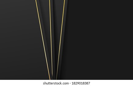 Luxury black background with 3d paper texture design. can be used for banner, background, wallpaper and landing page.