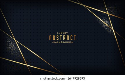 Luxury black background 3d style with a combination glowing golden dots.