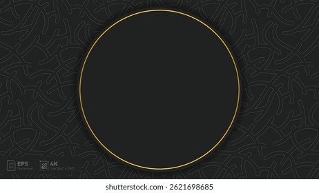 Luxury black background with abstract doodle art pattern