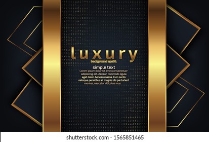 luxury black background with abstract dot and line Sparkle Polished gold