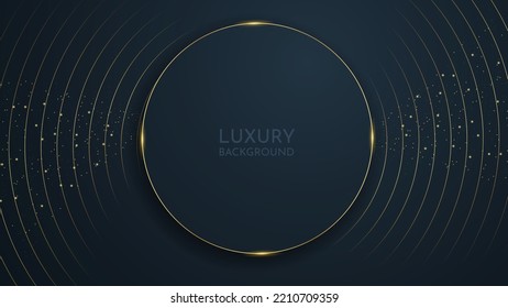 Luxury black background. Abstract shiny color gold design element with glitter or particle effect