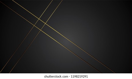 luxury black background banner vector illustration with gold strip art deco black border