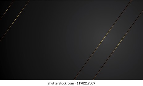 luxuriöser schwarzer Hintergrund, Vektorgrafik mit goldener Strip-Art-Deco-Linie, elegant