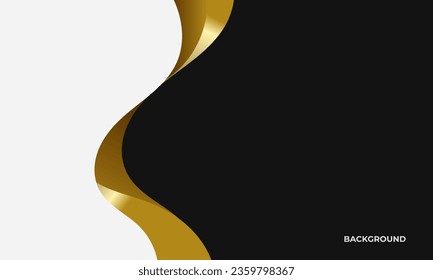 Luxury black background with blank space for text. Minimalist golden background.