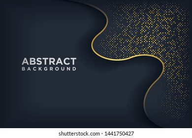 Luxury black background with a combination glowing golden dots.