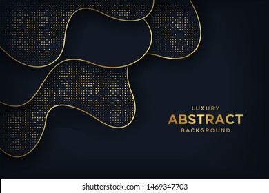 Luxury black background with a combination glowing golden dots.