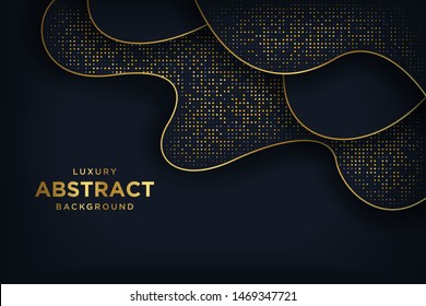 Luxury black background with a combination glowing golden dots.
