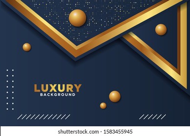 Luxury black background with a combination glowing golden dots with 3D style. Graphic design template for invitation, cover, background.