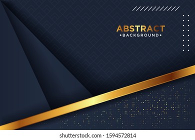 Luxury black background with a combination glowing golden dots with 3D style. Graphic design template for invitation, cover, background.