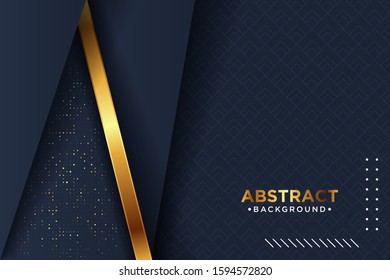 Luxury black background with a combination glowing golden dots with 3D style. Graphic design template for invitation, cover, background.