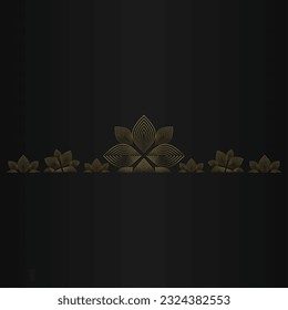Luxury black background with gold floral ornament.