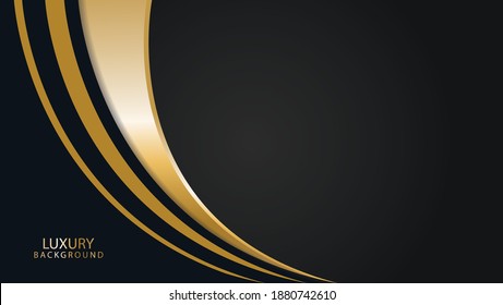 Luxury black background and gold light with abstract color modern technology 