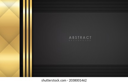 luxury black background with gold line, digital background, modern landing page concept.