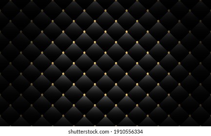 Luxury black background with golden beads. Vector illustration. 