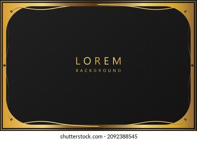 Luxury Black Background With a golden color frame, perfect for templates, brochures, business cards, banners or wallpapers. elegant design