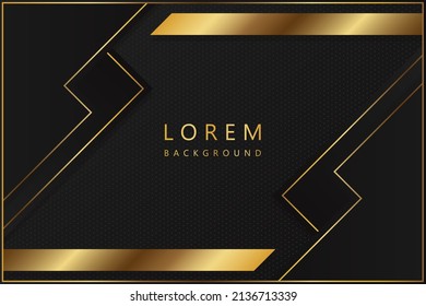 Luxury Black Background With a golden color frame, perfect for templates, brochures, business cards, banners or wallpapers. elegant design