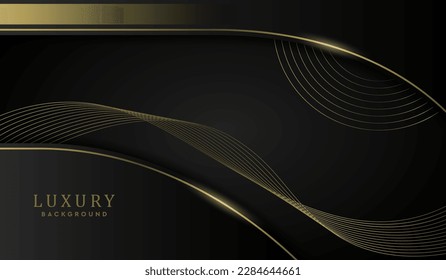 Luxury black background with a golden color abstract, for templates, brochures, business card or banner