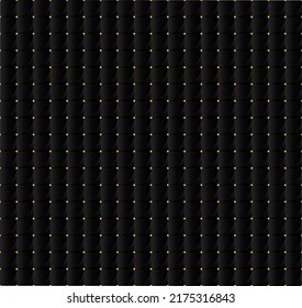 Luxury black background with golden dots vector illustration. Wallpaper of 3d dark squares with small gold beads.
