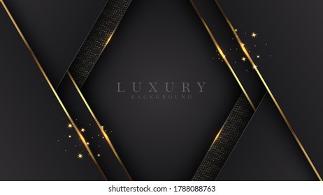 
Luxury black background image with sparkling gold lines. Design of vector illustration about backdrop.