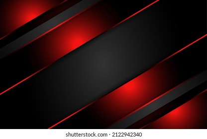 Lujoso fondo negro con combinaciones de líneas rojas. fondo futurista moderno