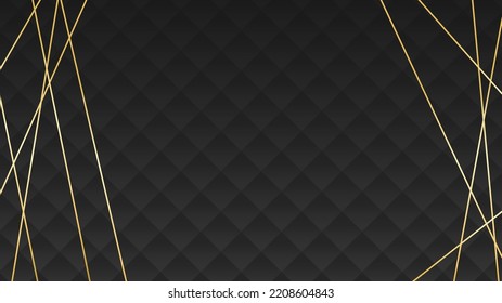 Luxury black background with stripped golden color