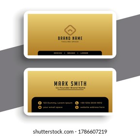 Luxury black business vector card with golden decoration