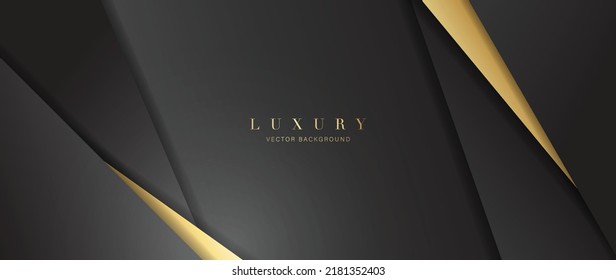 Luxury black color background vector. Elegant wallpaper in 3d style with gold texture, golden light effect. Dark modern backdrop illustration perfect for branding, packaging, business, advertising.