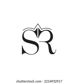 Luxury Black Color initial based SR logo