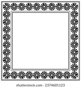 Luxury black floral rectangle corner certificate page border pattern line photo thai frame islamic wedding invitation background