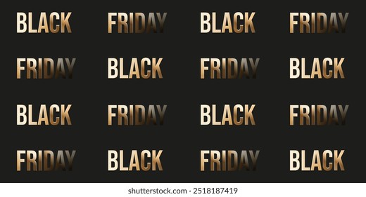 Luxury Black Friday seamless pattern in trendy gold metallic style. 3d vector business aesthetic template design can used web discord banner. EPS 10