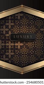 Luxury black and gold abstract background in 1080 x 1920 format, ideal for app screens, Islamic and Diwali invitations, elegant wallpaper, web templates; HD vector illustration, not AI-generated