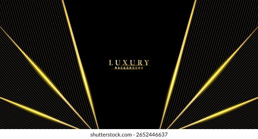 Fundo abstrato preto e dourado de luxo, ideal para marcas high-end, folhetos de eventos VIP ou layouts de publicidade premium.