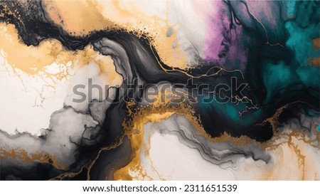 Luxury Black and Gold Abstract Fluid Art Painting