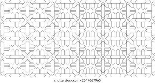 Luxury Black and Gold Abstract Seamless Background, Art Deco Fish Scale and Linear Ornament. Modern Art Deco Vector Pattern, Geometric Lattice with Curved Lines in Elegant Golden Style.