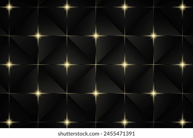 Luxury Black Gold Background. Abstract Polygonal glitter lines. 