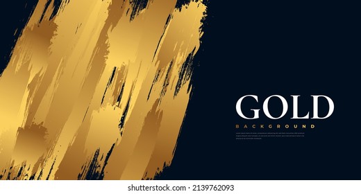 Lujo negro y dorado fondo con estilo de pincel. Fondo dorado para pancarta o afiche. Elementos de rajadura y textura para el diseño