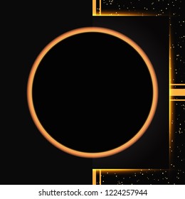Luxury black and gold background. Design for presentation, concert, show. Vector illustration