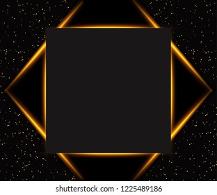 Luxury black and gold background. Design for presentation, concert, show. Vector illustration