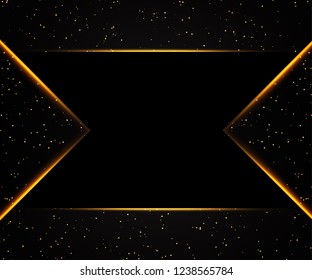 Luxury black and gold background. Design for presentation, concert, show. Vector illustration