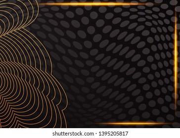 Luxury black and gold background. Design for presentation, concert, show. Vector illustration