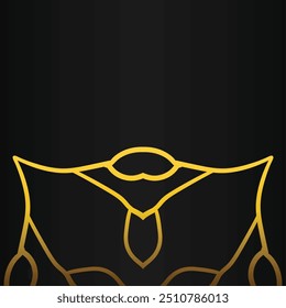 Luxury black and gold background with golden leaves and space for your text.