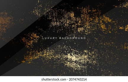 Luxury black and gold background with grunge marble texture. Distress rough concept.