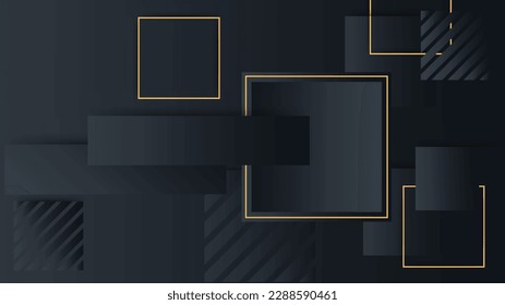 Luxury black gold background with modern corporate concept design. Vector illustration for presentation design, social media cover, technology banner