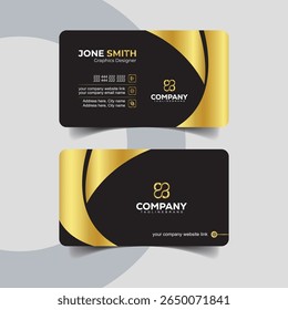 Luxury Black and Gold Business Card with Elegant Circular Highlights