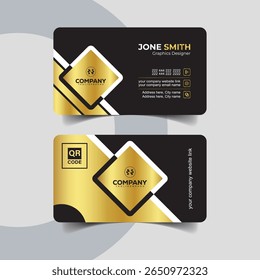 Luxury Black and Gold Business Card Design Template for Elegant Corporate Identity