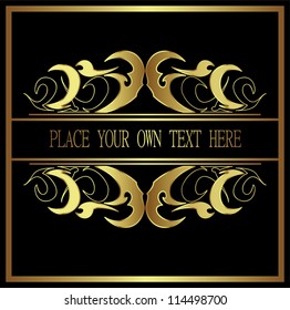 Luxury black with gold card. Vector illustration.